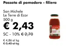 NaturaSì Passata di pomodoro - filiera San Michele Le Terre di Ecor offerta