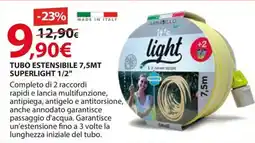 Kreo Brico e Casa Tubo estensibile 7,5mt superlight 1/2" offerta