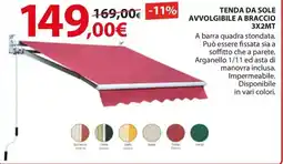 Kreo Brico e Casa Tenda da sole avvolgibile a braccio 3x2mt offerta