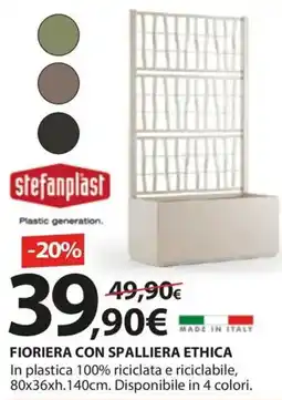 Kreo Brico e Casa Stefanplast fioriera con spalliera ethica offerta