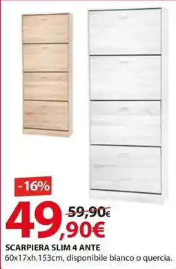 Kreo Brico e Casa Scarpiera slim 4 ante offerta