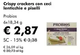 NaturaSì Crispy crackers con ceci lenticchie e piselli Probios offerta