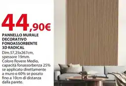 Kreo Brico e Casa Pannello murale decorativo fonoassorbente 3D radical offerta
