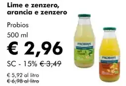 NaturaSì Lime e zenzero, arancia e zenzero Probios offerta