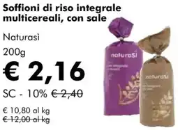 NaturaSì Soffioni di riso integrale multicereali, con sale Naturasì offerta