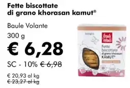 NaturaSì Fette biscottate di grano khorasan kamut Baule Volante offerta