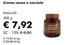 NaturaSì Crema cacao e nocciole NaturaSì offerta
