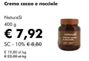 NaturaSì Crema cacao e nocciole NaturaSì offerta