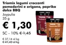 NaturaSì Triomix legumi croccanti pomodorini e origano, paprika dolce BBQ Joypulia offerta