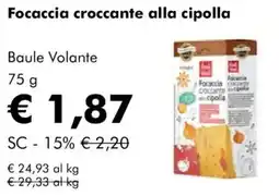 NaturaSì Focaccia croccante alla cipolla Baule Volante offerta