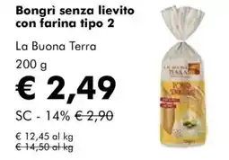 NaturaSì Bongri senza lievito con farina tipo 2 La Buona Terra offerta