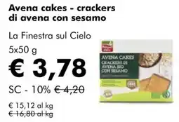 NaturaSì Avena cakes - crackers di avena con sesamo La Finestra sul Cielo offerta