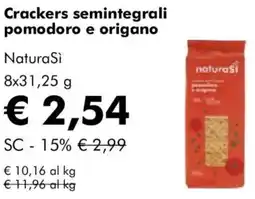 NaturaSì Crackers semintegrali pomodoro e origano NaturaSì offerta