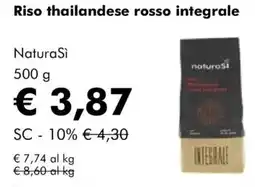 NaturaSì Riso thailandese rosso integrale NaturaSì offerta