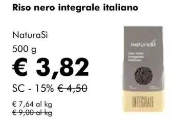 NaturaSì Riso nero integrale italiano NaturaSì offerta