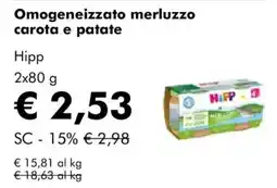 NaturaSì Omogeneizzato merluzzo carota e patate Hipp offerta