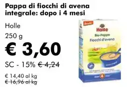 NaturaSì Pappa di fiocchi di avena integrale, dopo i 4 mesi Holle offerta