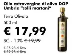 NaturaSì Olio extravergine di oliva DOP Umbria "colli martani" Terra Olivata offerta