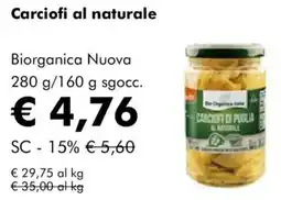 NaturaSì Carciofi al naturale Biorganica Nuova offerta