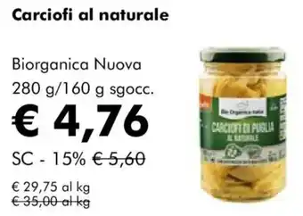 NaturaSì Carciofi al naturale Biorganica Nuova offerta