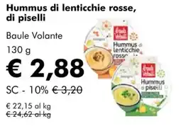 NaturaSì Hummus di lenticchie rosse, di piselli Baule Volante offerta