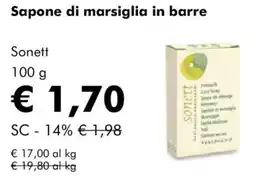 NaturaSì Sapone di marsiglia in barre Sonett offerta