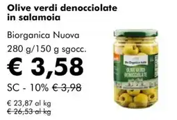NaturaSì Olive verdi denocciolate in salamoia Biorganica Nuova offerta