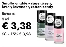 NaturaSì Smalto unghie - sage green, lovely lavander, cotton candy Benecos offerta