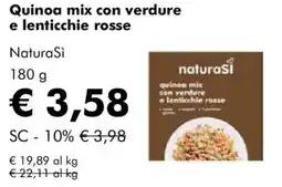 NaturaSì Quinoa mix con verdure e lenticchie rosse NaturaSì offerta