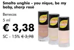 NaturaSì Smalto unghie - you nique, be my baby, sharp rosè Benecos offerta