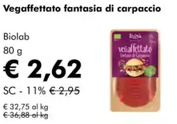 NaturaSì Vegaffettato fantasia di carpaccio Biolab offerta