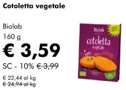NaturaSì Cotoletta vegetale Biolab offerta