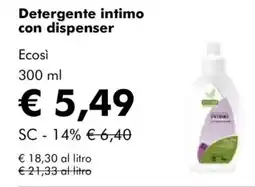 NaturaSì Detergente intimo con dispenser Ecosì offerta
