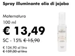 NaturaSì Spray illuminante olio di jojoba Maternatura offerta