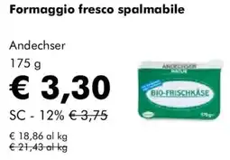 NaturaSì Formaggio fresco spalmabile Andechser offerta