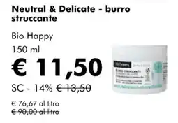 NaturaSì Neutral & Delicate - burro struccante Bio Happy offerta