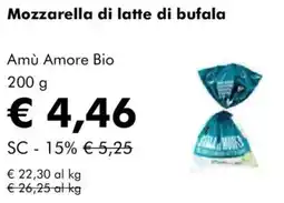 NaturaSì Mozzarella di latte di bufala Amù Amore Bio offerta