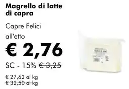 NaturaSì Magrello di latte di capra Capre Felici offerta