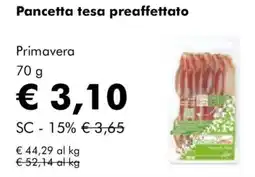 NaturaSì Pancetta tesa preaffettato Primavera offerta