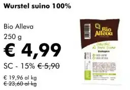 NaturaSì Wurstel suino 100% Bio Alleva offerta