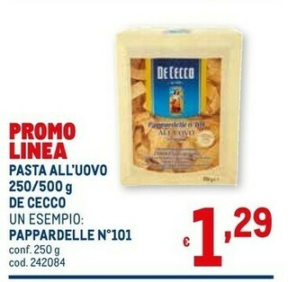 Metro Pasta di semola offerta