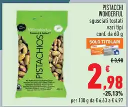 Conad PISTACCHI WONDERFUL offerta