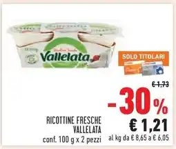 Conad Ricottine Fresche Vallelata offerta