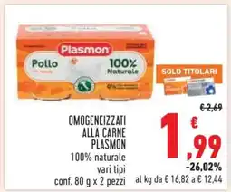 Conad Omogeneizzati alla carne Plasmon offerta