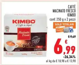 Conad Caffè Macinato Fresco Kimbo offerta