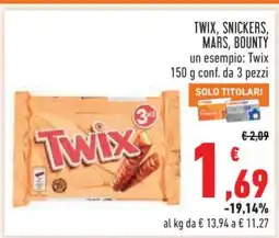 Conad TWIX, SNICKERS, MARS, BOUNTY offerta
