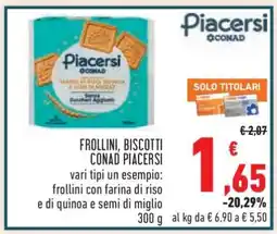 Conad Frollini, Biscotti Conad Piacersi offerta