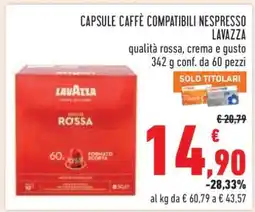 Conad Capsule Caffè Compatibili Nespresso Lavazza offerta