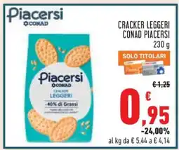Conad CRACKER LEGGERI CONAD PIACERSI offerta