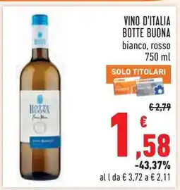 Conad Vino D'Italia Botte Buona offerta